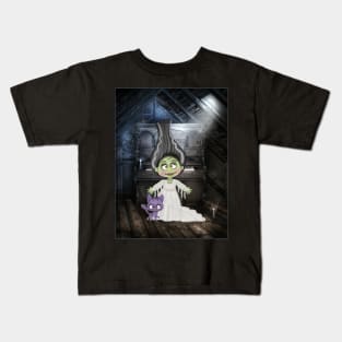 Ghost bride and cat Kids T-Shirt